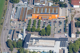 Oblique view of From the southeast in Offenburg in the state Baden-Wuerttemberg, Germany