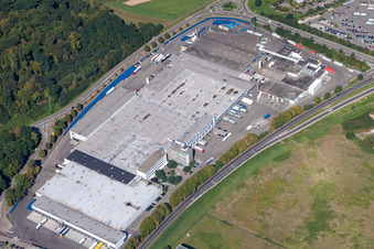 Building of the wholesale center TREFF Discount GmbH in Offenburg in the state Baden-Wurttemberg, Germany