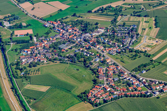 Aerial view of From the south in the district Bühl in Offenburg in the state Baden-Wuerttemberg, Germany