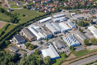 Industrial and commercial area Carl-Benz-Strasse in Willstaett in the state Baden-Wurttemberg, Germany