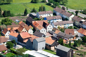 Brehmstr in the district Minderslachen in Kandel in the state Rhineland-Palatinate, Germany seen from above