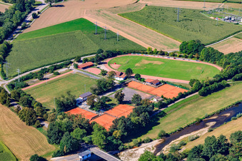 Aerial view of Tennis Club Rosengarten Willstätt eV in Willstätt in the state Baden-Wuerttemberg, Germany