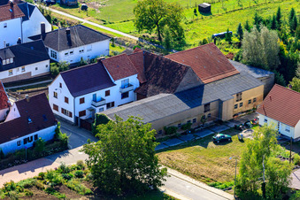 Aerial photograpy of Vollmersweilerer Straße in Freckenfeld in the state Rhineland-Palatinate, Germany