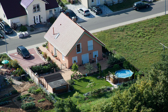 New development area An d. Anhaide in the district Schaidt in Wörth am Rhein in the state Rhineland-Palatinate, Germany from above