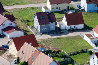 New development area An d. Anhaide in the district Schaidt in Wörth am Rhein in the state Rhineland-Palatinate, Germany out of the air