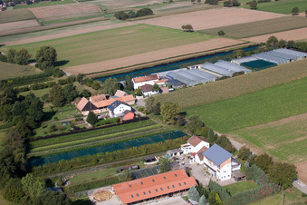 Nursery in Vollmersweiler in the state Rhineland-Palatinate, Germany seen from above