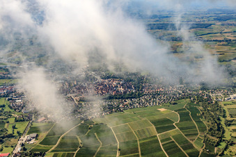 City under clouds in Wissembourg in the state Bas-Rhin, France