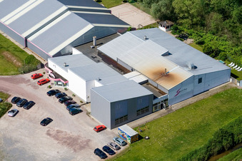 Aerial photograpy of Sports Park in the district Minderslachen in Kandel in the state Rhineland-Palatinate, Germany