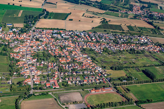 View of the town from the southwest in Steinfeld in the state Rhineland-Palatinate, Germany
