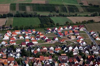 New development area in Unterfeld from the southwest in the district Schaidt in Wörth am Rhein in the state Rhineland-Palatinate, Germany