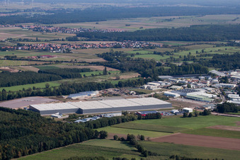 Building complex and grounds of the logistics center Zufall in the district Gewerbegebiet Horst in Kandel in the state Rhineland-Palatinate