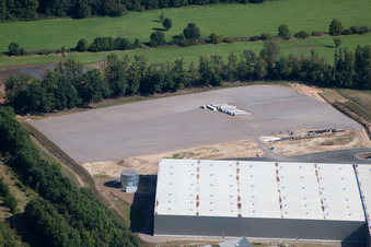 Zufall Logistics Center in the district Minderslachen in Kandel in the state Rhineland-Palatinate, Germany from above