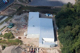 Aerial photograpy of Horst Industrial Estate, Alfa Aesar in the district Minderslachen in Kandel in the state Rhineland-Palatinate, Germany