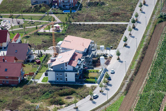 On the high trail in Kandel in the state Rhineland-Palatinate, Germany viewn from the air