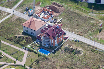 On the high trail in Kandel in the state Rhineland-Palatinate, Germany from a drone