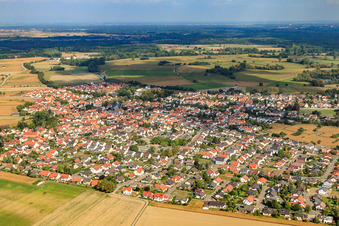 View of the town from the south in Leimersheim in the state Rhineland-Palatinate, Germany