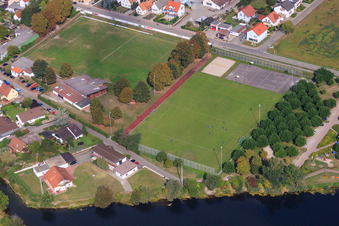 Sports fields in Leimersheim in the state Rhineland-Palatinate, Germany