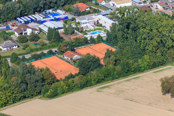 Aerial view of Tennis Community 1980 Hördt e. V in Hördt in the state Rhineland-Palatinate, Germany