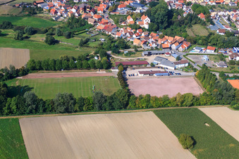 Aerial view of Football field of TuS 04 Hördt e. V in Hördt in the state Rhineland-Palatinate, Germany