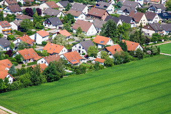 Klingbachstr in Steinweiler in the state Rhineland-Palatinate, Germany from the drone perspective