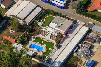Aerial view of Rhine meadows in Hördt in the state Rhineland-Palatinate, Germany