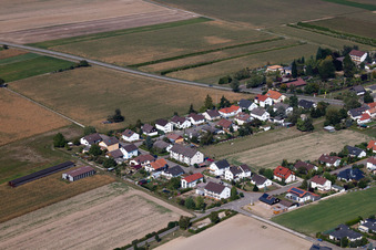 Ringstr in the district Hayna in Herxheim bei Landau in the state Rhineland-Palatinate, Germany from above