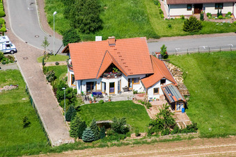 Aerial view of Klingbachstr in Steinweiler in the state Rhineland-Palatinate, Germany