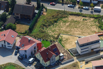 On the high trail in Kandel in the state Rhineland-Palatinate, Germany from the drone perspective
