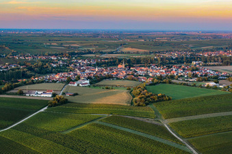 Aerial view of From the south in the district Ingenheim in Billigheim-Ingenheim in the state Rhineland-Palatinate, Germany