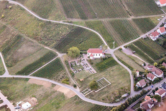 St. Dionysius Chapel in the district Gleiszellen in Gleiszellen-Gleishorbach in the state Rhineland-Palatinate, Germany from the plane