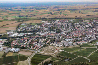 City view from the north in the district Pleisweiler in Bad Bergzabern in the state Rhineland-Palatinate, Germany