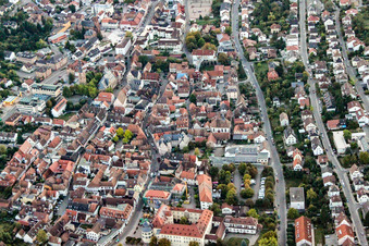 Oblique view of Castle and Königstr in Bad Bergzabern in the state Rhineland-Palatinate, Germany