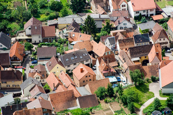 Aerial view of Jendersgasse in the district Arzheim in Landau in der Pfalz in the state Rhineland-Palatinate, Germany