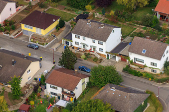 Aerial view of In the mill garden in Eppelsheim in the state Rhineland-Palatinate, Germany