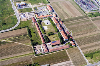 Le Quartier-Hornbach in Neustadt an der Weinstraße in the state Rhineland-Palatinate, Germany from the plane