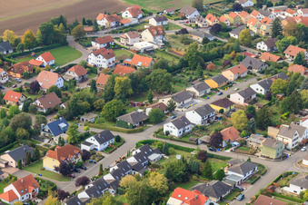Aerial photograpy of In the mill garden from the northwest in Eppelsheim in the state Rhineland-Palatinate, Germany