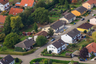 In the mill garden in Eppelsheim in the state Rhineland-Palatinate, Germany seen from above