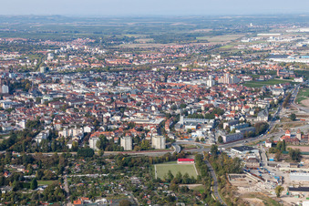 City view from the south in Worms in the state Rhineland-Palatinate, Germany