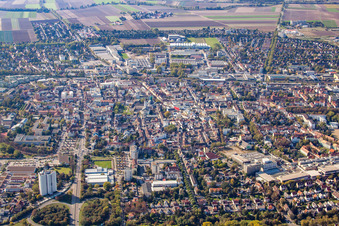 City view from the east in Frankenthal in the state Rhineland-Palatinate, Germany