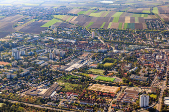 City view from the northeast in Frankenthal in the state Rhineland-Palatinate, Germany