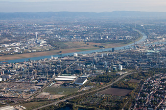 North in the district BASF in Ludwigshafen am Rhein in the state Rhineland-Palatinate, Germany out of the air