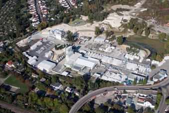 Mixed concrete and building materials factory of Kalksandsteinwerk in Ludwigshafen am Rhein in the state Rhineland-Palatinate, Germany