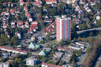 High-rise building in the residential area Carl-Bosch-Ring in Frankenthal (Pfalz) in the state Rhineland-Palatinate