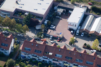 Aerial view of Tile meadow in the district Bobenheim in Bobenheim-Roxheim in the state Rhineland-Palatinate, Germany