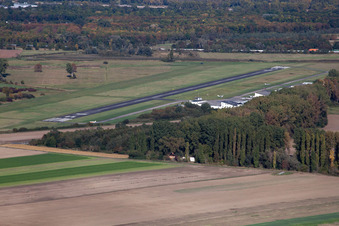 Aerial view of Airport in Worms in the state Rhineland-Palatinate, Germany