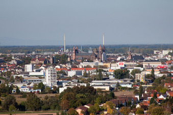 Imperial Cathedral from the south in Worms in the state Rhineland-Palatinate, Germany