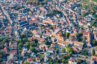 Old Town area and city center in Deidesheim in the state Rhineland-Palatinate