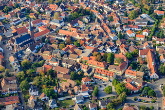 City Wall Lane and St. Ulrich in Deidesheim in the state Rhineland-Palatinate, Germany