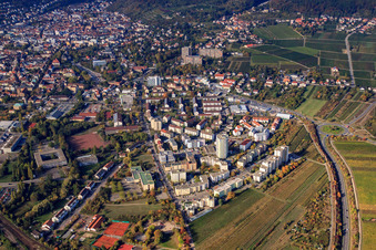 High-rise housing estate on Böhlstrasse in Neustadt an der Weinstraße in the state Rhineland-Palatinate, Germany