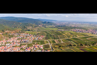 Village - view on the edge of the rhine valley and wineyards in Sankt Martin in the state Rhineland-Palatinate, Germany